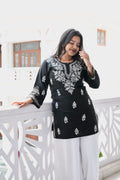 Handcrafted chikankari short top