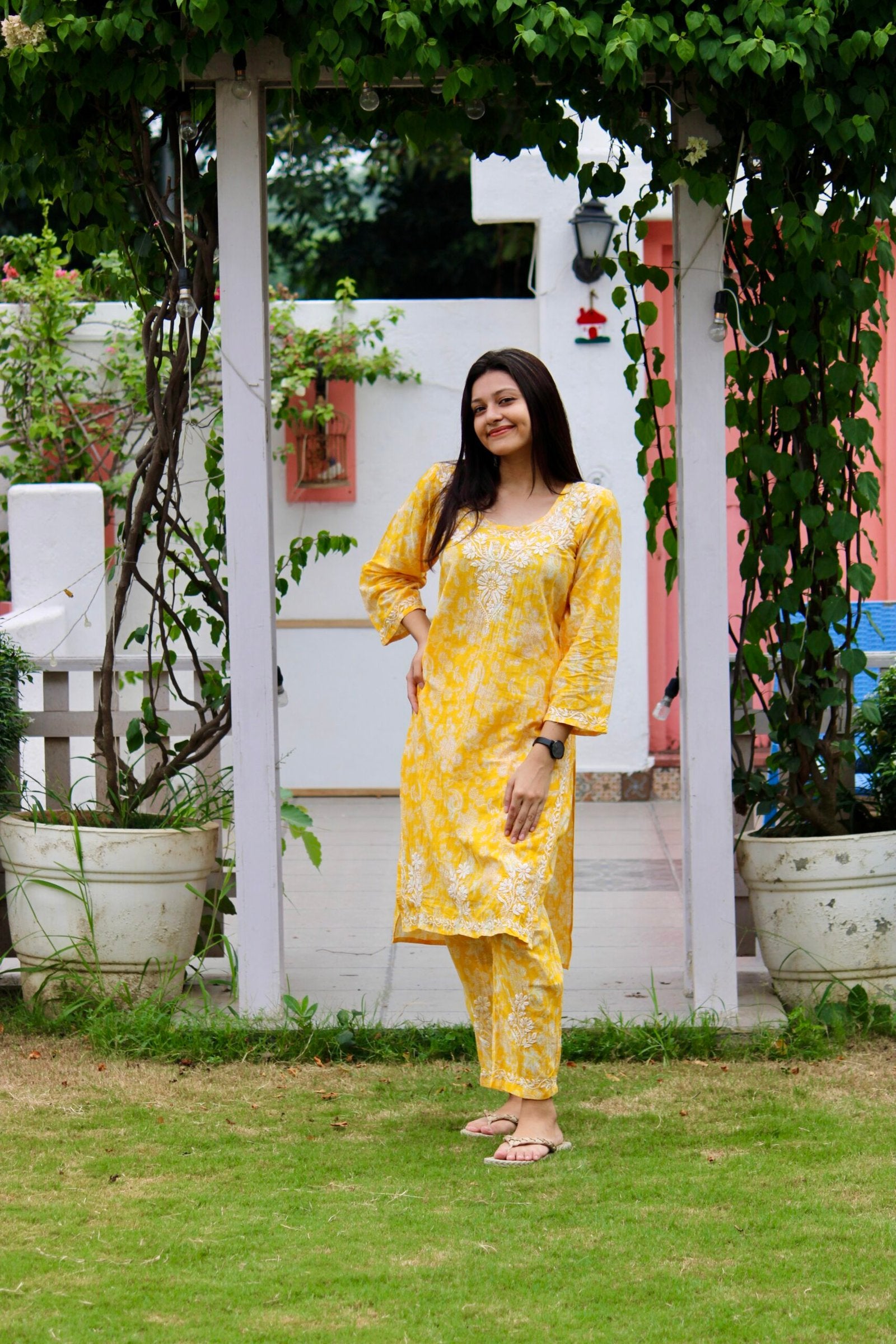 Roohani floral chikankari printed co-ord set
