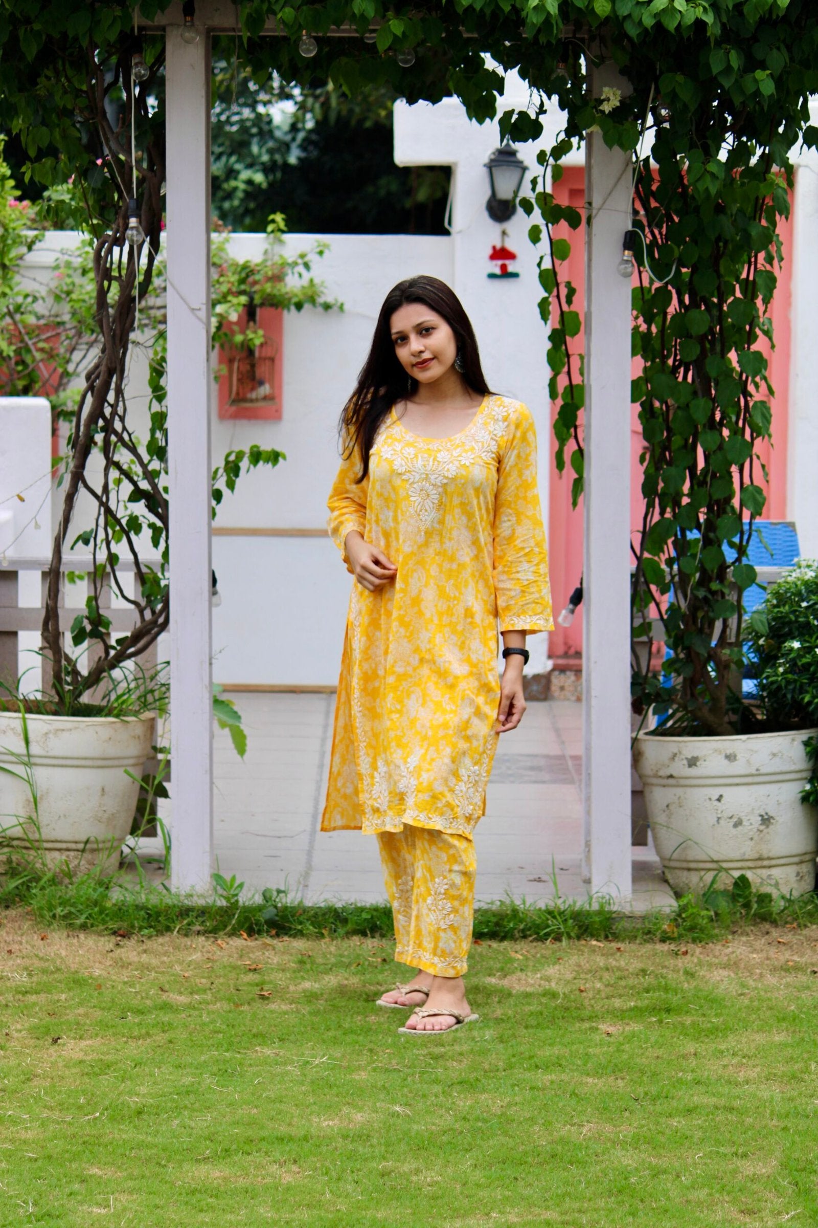 Roohani floral chikankari printed co-ord set