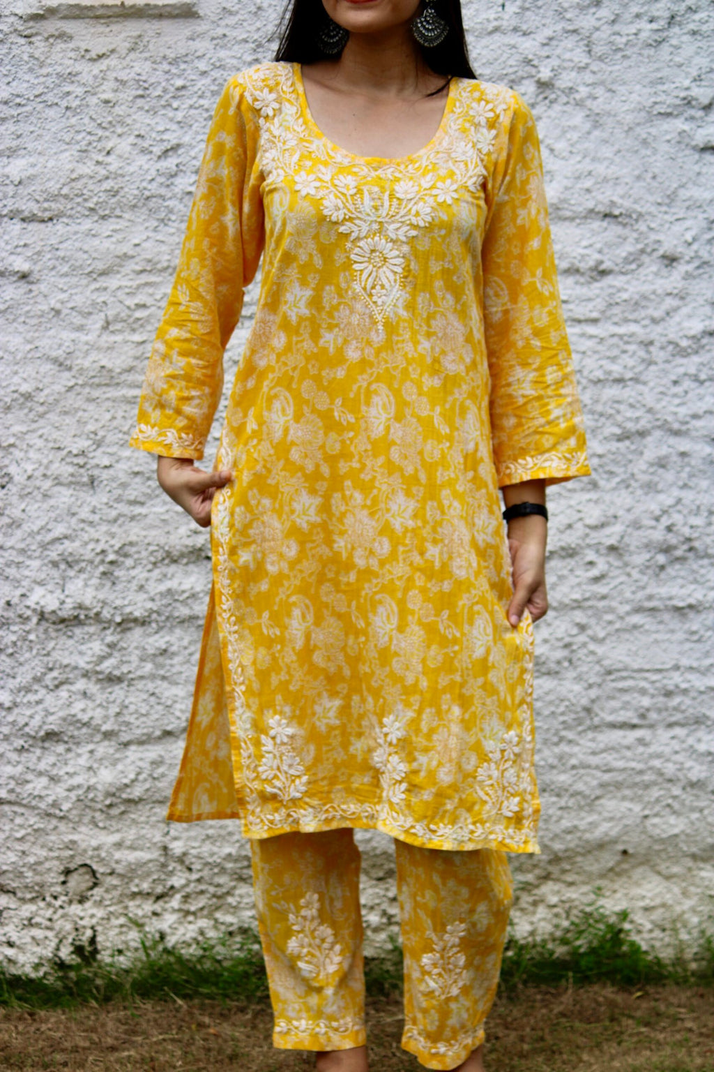 Roohani floral chikankari printed co-ord set