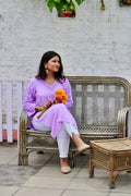 Aarzoo lavender chikankari kurti