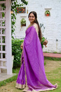 Mehfil Purple Chanderi saree