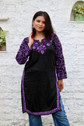 Guzarish Black and purple chikankari kurti