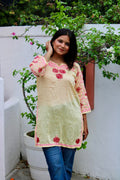 Nazm yellow chikankari kurti