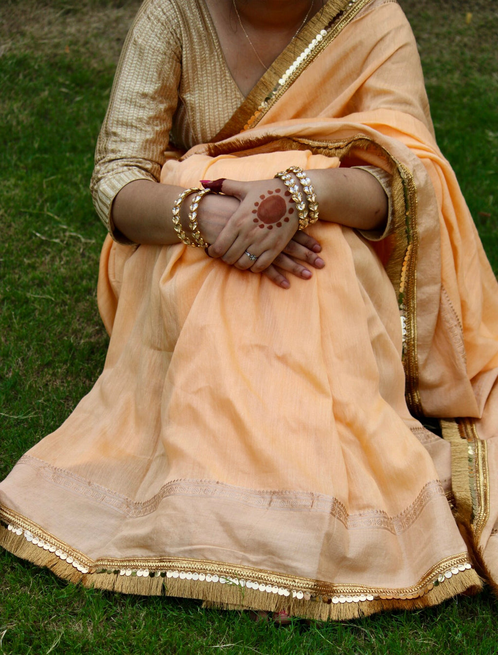 Mehfil Chanderi Haldi yellow saree