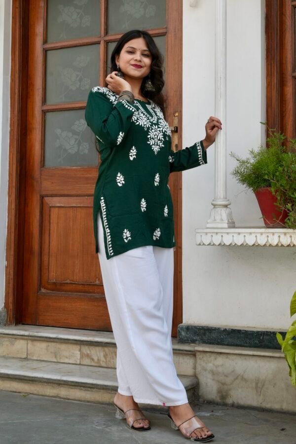 Handcrafted chikankari short top