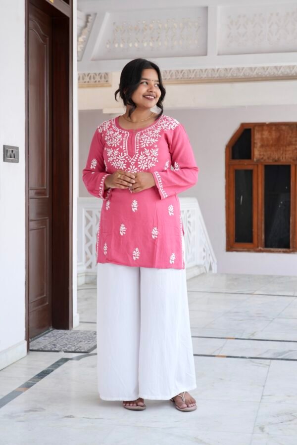 Handcrafted chikankari short top - Image 2