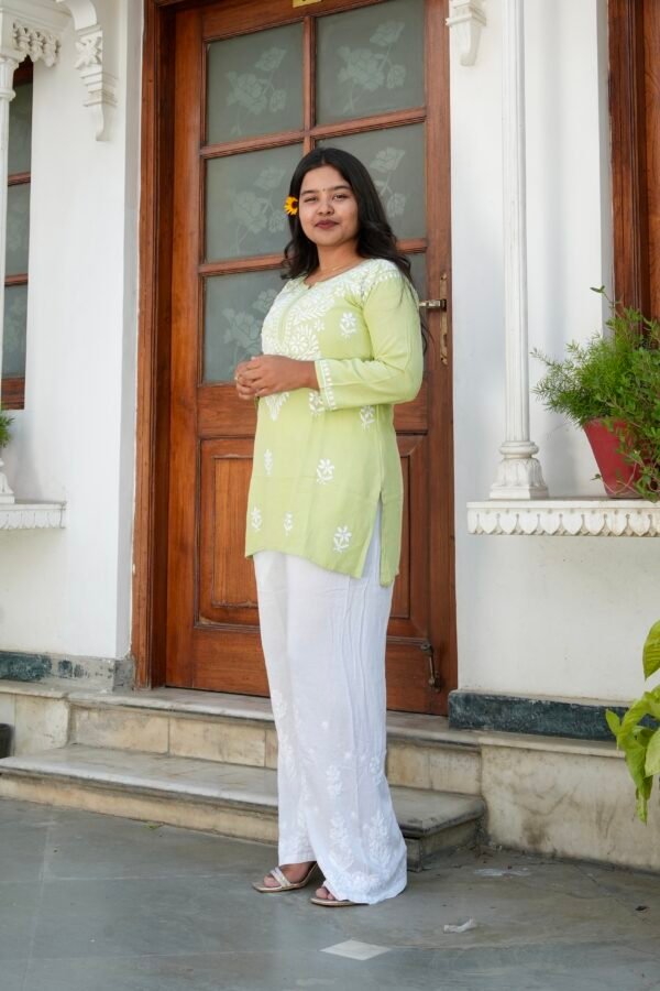 Handcrafted chikankati short top - Image 2