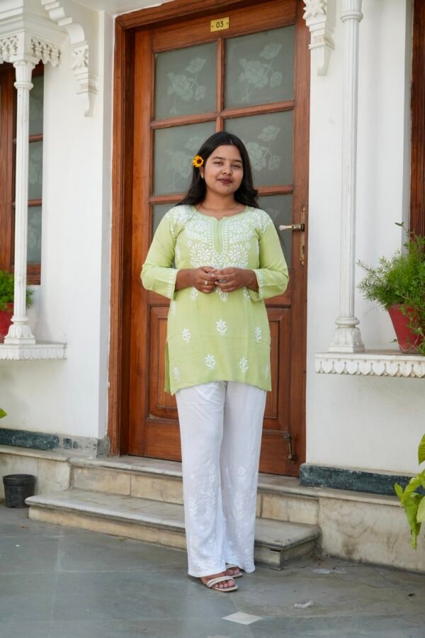 Handcrafted chikankati short top