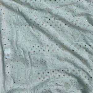 “Begum’s closet” Heavy embroidery with pittal white unstitched suit piece with dupatta