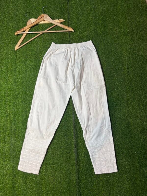 Handcrafted chikankari cigarette pants(free size)
