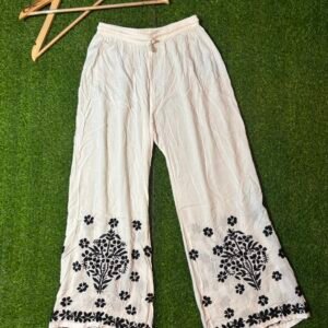 Handcrafted black and white palazzo(free size)
