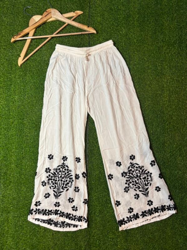 Handcrafted black and white palazzo(free size)