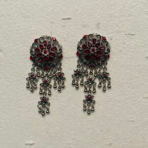 Handmade oxidised red earrings