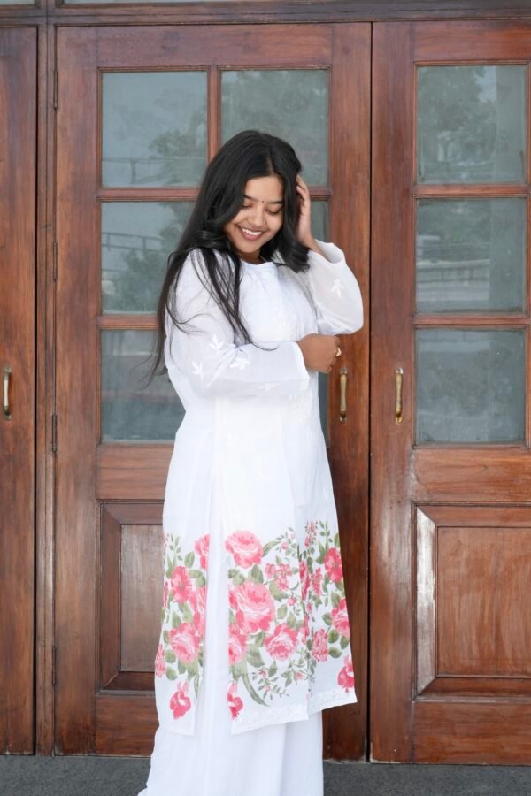 Rozana printed chikankari kurti