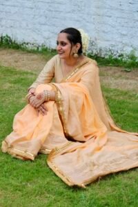Mehfil Chanderi Haldi yellow saree