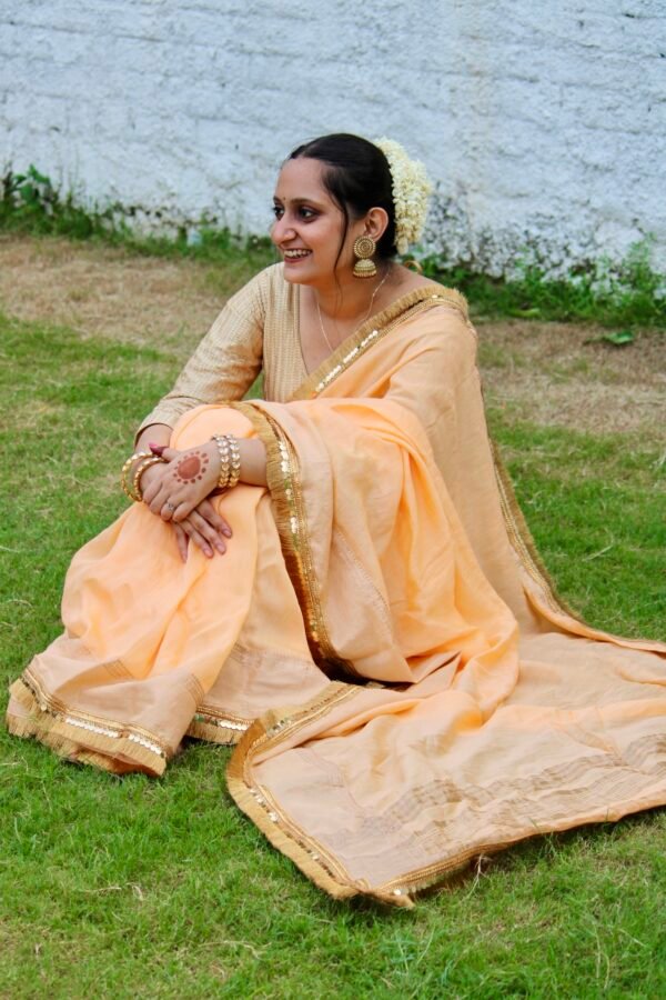 Mehfil Chanderi Haldi yellow saree